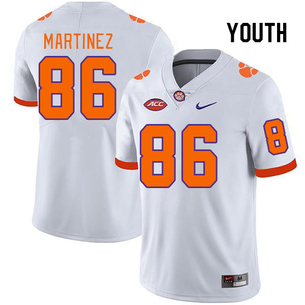 Youth #86 Tristan Martinez Clemson Tigers College Football Jerseys Stitched Sale-White